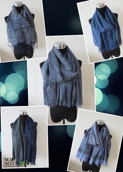 Denim Blue Woven Scarf